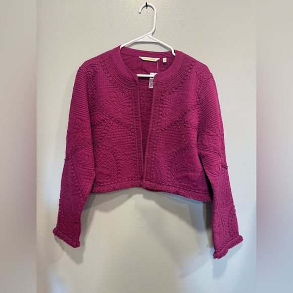 NWT Soft Surroundings Rishi Quilted Bolero in Purple Potion Size Large